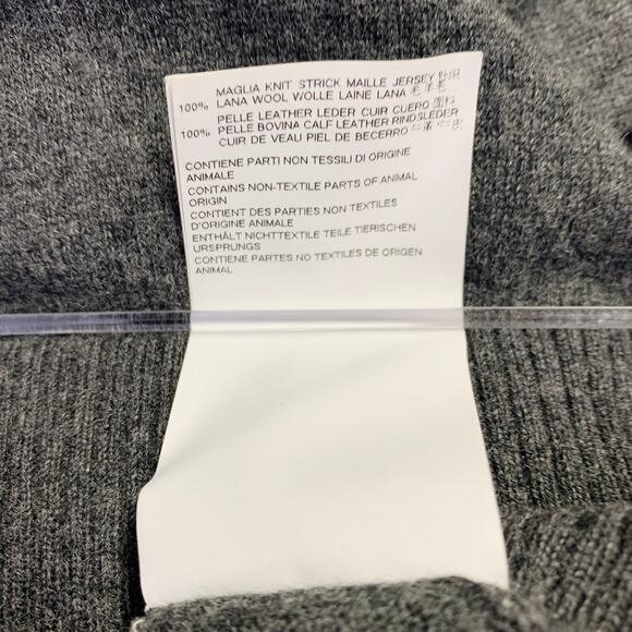 MAISON MARGIELA Size M Grey Brown Wool Suede Elbow Patches Sweater - Picture 12 of 12